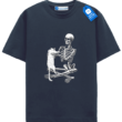 Skeleton Holding Cat Tee, Cool Halloween Gift