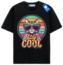 Stay Cool Cat Shirt, Retro Style Funny Cat Tee, Cool Cat Lover Gift Shirt