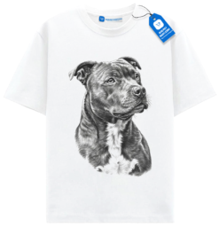 Strong Pitbull Dog T Shirt, Bold Bull Breed Sketch Gift For Dog Lover