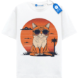 Sunset Chill Cat Shirt, Retro Cat Sunglasses T Shirt
