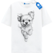 Tiny Happy Puppy T Shirt, Kawaii Dog Sketch Shirt, Gift For Dog Moms
