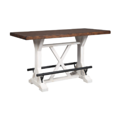 Signature Design by Ashley Valebeck Rustic Farmhouse 36" Counter Height Dining Table, Brown & White