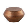 Modern Cylindrical Aluminum Hammered Embossed Texturing, Metal Drum Coffee Table with Removable Lid for Storage, Copper