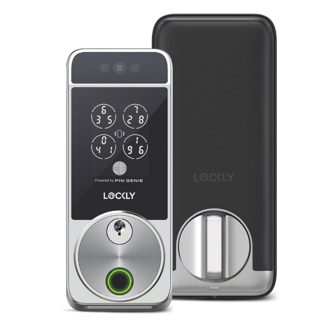 Lockly Visage Zeno Series Smart Lock, Facial Recognition & Fingerprint Keyless Entry Door Lock, Built-in Wi-Fi Deadbolt, Satin Nickle Lockly Visage Zeno Series Smart Lock, Facial Recognition & Fingerprint Keyless Entry Door Lock, Built-in Wi-Fi Deadbolt, Satin Nickle