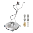 JANZ 30'' Pressure Washer Surface Cleaner with 4 Wheels,Dual Handle,Stainless Steel Housing, 2 Hose Adapters and 4 Replacement Nozzle Cores