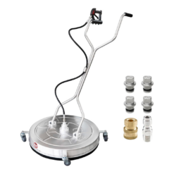 JANZ 30'' Pressure Washer Surface Cleaner with 4 Wheels,Dual Handle,Stainless Steel Housing, 2 Hose Adapters and 4 Replacement Nozzle Cores