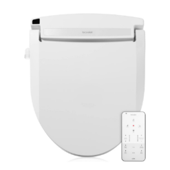 Brondell LE99 Bidet Toilet Seat, Fits Round Toilets, Electric Bidet with Remote, Warm Air Dryer, Strong Wash Mode, Stainless-Steel Nozzle, Round