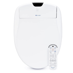 Brondell Bidet Toilet Seat S1400, Smart Toilet Seat, Dual Stainless-Steel, Self-Cleaning Nozzle, Round