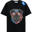 Usa Bulldog Graphic T Shirt, American Flag Dog Shirt