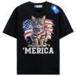 American Flag Cat Graphic Tee, Cat Lover Shirt