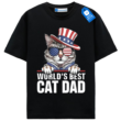 Best Cat Dad Usa Flag T Shirt, Funny Cat Dad Tee