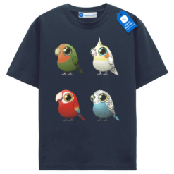 Colorful Birds Collection T Shirt, Cute Parrot Tee, Cockatiel Budgie Lovebird Shirt, Bird Lover Gift
