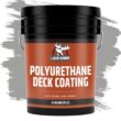 Liquid Rubber Polyurethane Deck Coating – 10X Stronger Than Traditional Deck Paint & Deck Stain – Smooth Finish – Misty Grey – 4 Gallon
