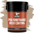 Liquid Rubber Polyurethane Deck Coating – 10X Stronger Than Traditional Deck Paint & Deck Stain – Smooth Finish – Neutral Beige – 4 Gallon