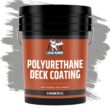 Liquid Rubber Polyurethane Deck Coating – 10X Stronger Than Traditional Deck Paint & Deck Stain – Textured Finish – Misty Gray – 4 Gallon