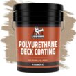 Liquid Rubber Polyurethane Deck Coating – 10X Stronger Than Traditional Deck Paint & Deck Stain – Textured Finish – Neutral Beige – 4 Gallon