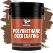 Liquid Rubber Polyurethane Deck Coating – 10X Stronger Than Traditional Deck Paint & Deck Stain – Textured Finish – Saddle Brown – 4 Gallon