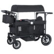 AILEEKISS Collapsible Wagon Stroller for 2 Toddlers with Adjustable Canopy, 44 Pounds, Black