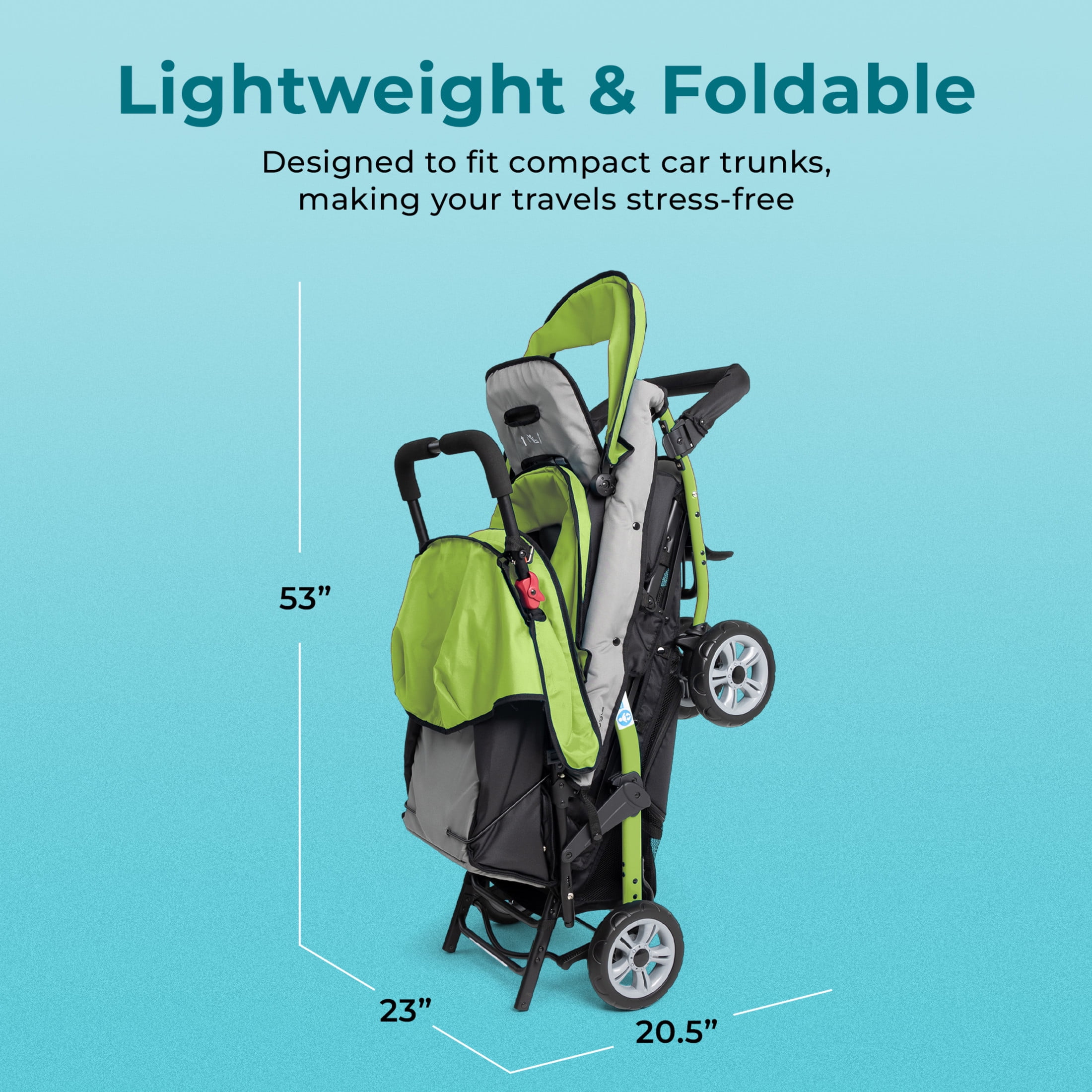 Foundations Compass Trio Triple Stroller, 3-Seat Tandem with UV Canopies and Reclining Seats, Lime Foundations Compass Trio Triple Stroller, 3-Seat Tandem with UV Canopies and Reclining Seats, Lime