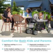 Foundations Compass Trio Triple Stroller, 3-Seat Tandem with UV Canopies and Reclining Seats, Lime Foundations Compass Trio Triple Stroller, 3-Seat Tandem with UV Canopies and Reclining Seats, Lime