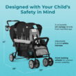 Foundations Compass Trio Triple Stroller, 3-Seat Tandem with UV Canopies and Reclining Seats, Black Foundations Compass Trio Triple Stroller, 3-Seat Tandem with UV Canopies and Reclining Seats, Black