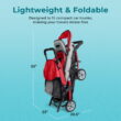 Foundations Compass Trio Triple Stroller, 3-Seat Tandem with UV Canopies and Reclining Seats, Red Foundations Compass Trio Triple Stroller, 3-Seat Tandem with UV Canopies and Reclining Seats, Red