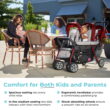 Foundations Compass Trio Triple Stroller, 3-Seat Tandem with UV Canopies and Reclining Seats, Red Foundations Compass Trio Triple Stroller, 3-Seat Tandem with UV Canopies and Reclining Seats, Red