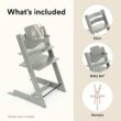 Stokke Tripp Trapp High Chair 2, Glacier Green - Includes Chair + Baby Set with Removable Harness for Children 6-36 Months - Adjustable, Ergonomic & Easy to Clean