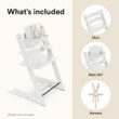 Stokke Tripp Trapp High Chair 2, White - Includes Chair + Baby Set with Removable Harness for Children 6-36 Months - Adjustable, Ergonomic & Easy to Clean