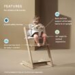 Stokke Tripp Trapp High Chair 2, Whitewash - Includes Chair + Baby Set with Removable Harness for Children 6-36 Months - Adjustable, Ergonomic & Easy to Clean