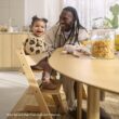 Stokke Tripp Trapp High Chair 2 (Storm Grey), Cushion 2 (Nordic Grey) + Stokke Tray (White) - Includes Chair + Baby Set 2 with Removable Harness for Children 6-36 Months