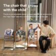 Stokke Tripp Trapp High Chair 2 (White), Cushion 2 (Nordic Grey) + Stokke Tray (White) - Includes Chair + Baby Set with Removable Harness for Children 6-36 Months
