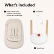 Stokke Yoga Baby Bouncer & Swing, Light Sand - Dual Movement to Soothe & Stimulate Babies Up to 20 lbs - Includes Newborn Cushion for Head Support - Three Adjustable Positions