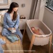 Stokke Snoozi Bassinet, Graphite Grey - Grows with Babies from Birth to 9 Months - Portable, Lightweight Design - Includes Firm Mattress