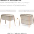 Stokke Snoozi Bassinet, Sandy Beige - Grows with Babies from Birth to 9 Months - Portable, Lightweight Design - Includes Firm Mattress