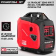 PowerSmart 2500W Portable Inverter Gas Generator, CO Detect Super Quiet Low Oil Shutdown,for Camping