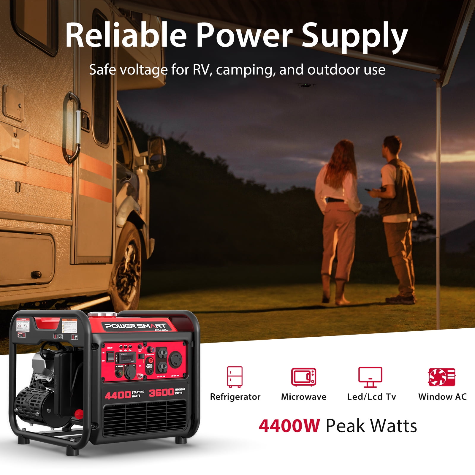 PowerSmart 4400-Watt Gas Powered Inverter Generator for Outdoor and Home Use, EPA Compliant PowerSmart 4400-Watt Gas Powered Inverter Generator for Outdoor and Home Use, EPA Compliant