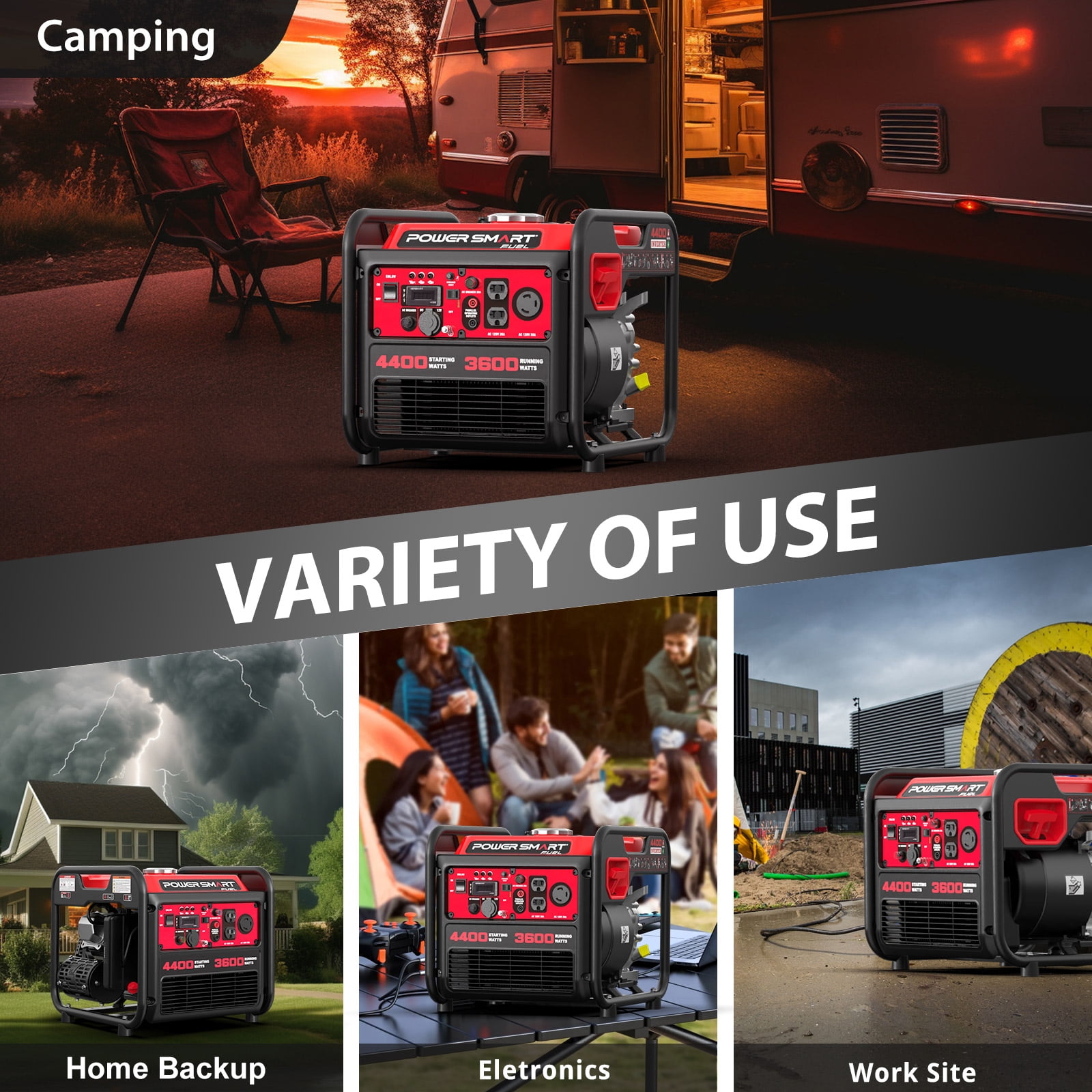 PowerSmart 4400-Watt Gas Powered Inverter Generator for Outdoor and Home Use, EPA Compliant PowerSmart 4400-Watt Gas Powered Inverter Generator for Outdoor and Home Use, EPA Compliant