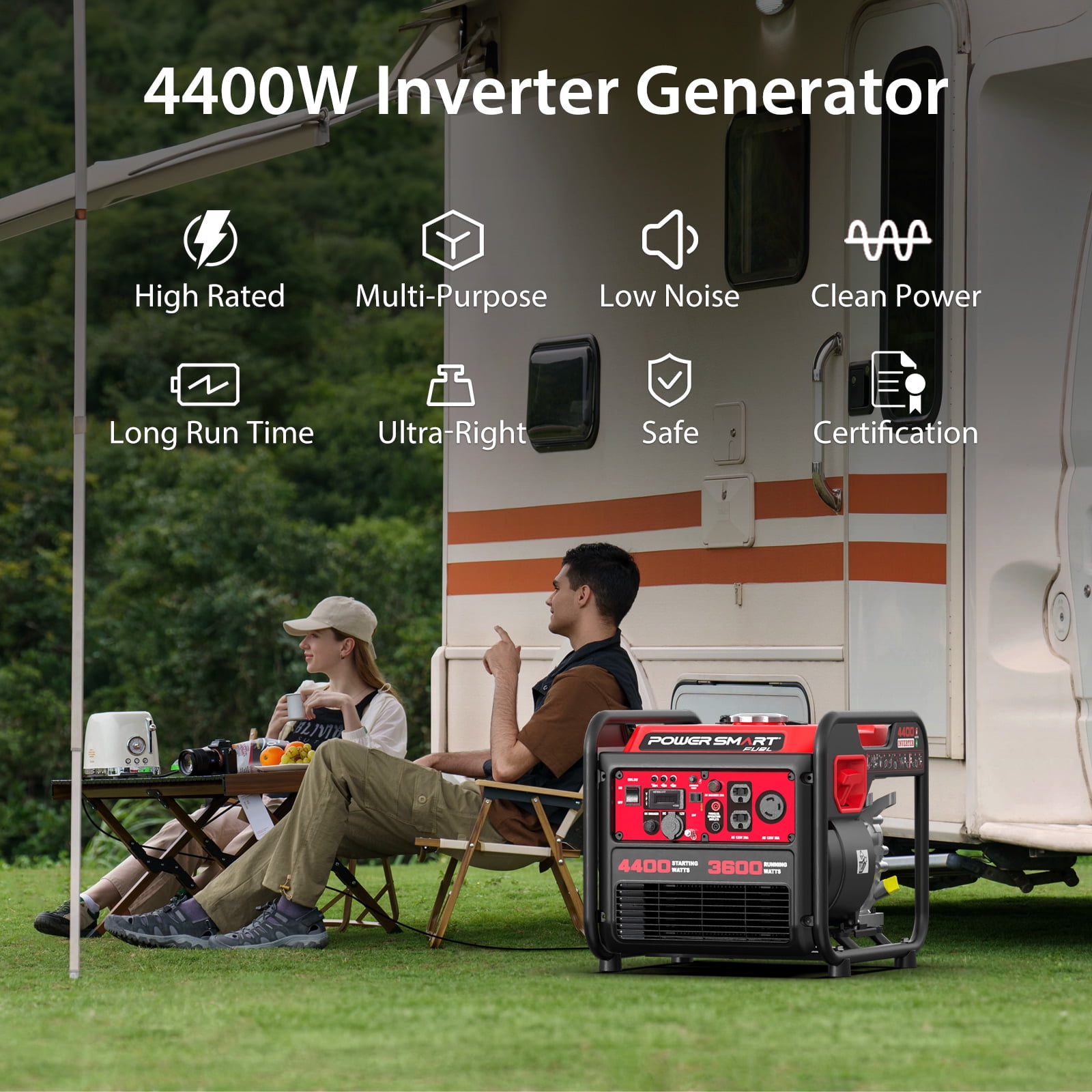 PowerSmart 4400-Watt Gas Powered Inverter Generator for Outdoor and Home Use, EPA Compliant PowerSmart 4400-Watt Gas Powered Inverter Generator for Outdoor and Home Use, EPA Compliant