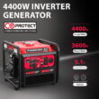 PowerSmart 4400W Inverter Generator Gas Fuel Powered , CO Detect, Home Backup/Outdoor Use 62lbs EPA