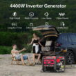 PowerSmart 4400W Inverter Generator Gas Fuel Powered , CO Detect, Home Backup/Outdoor Use 62lbs EPA