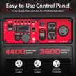 PowerSmart 4400W Inverter Generator Gas Fuel Powered , CO Detect, Home Backup/Outdoor Use 62lbs EPA