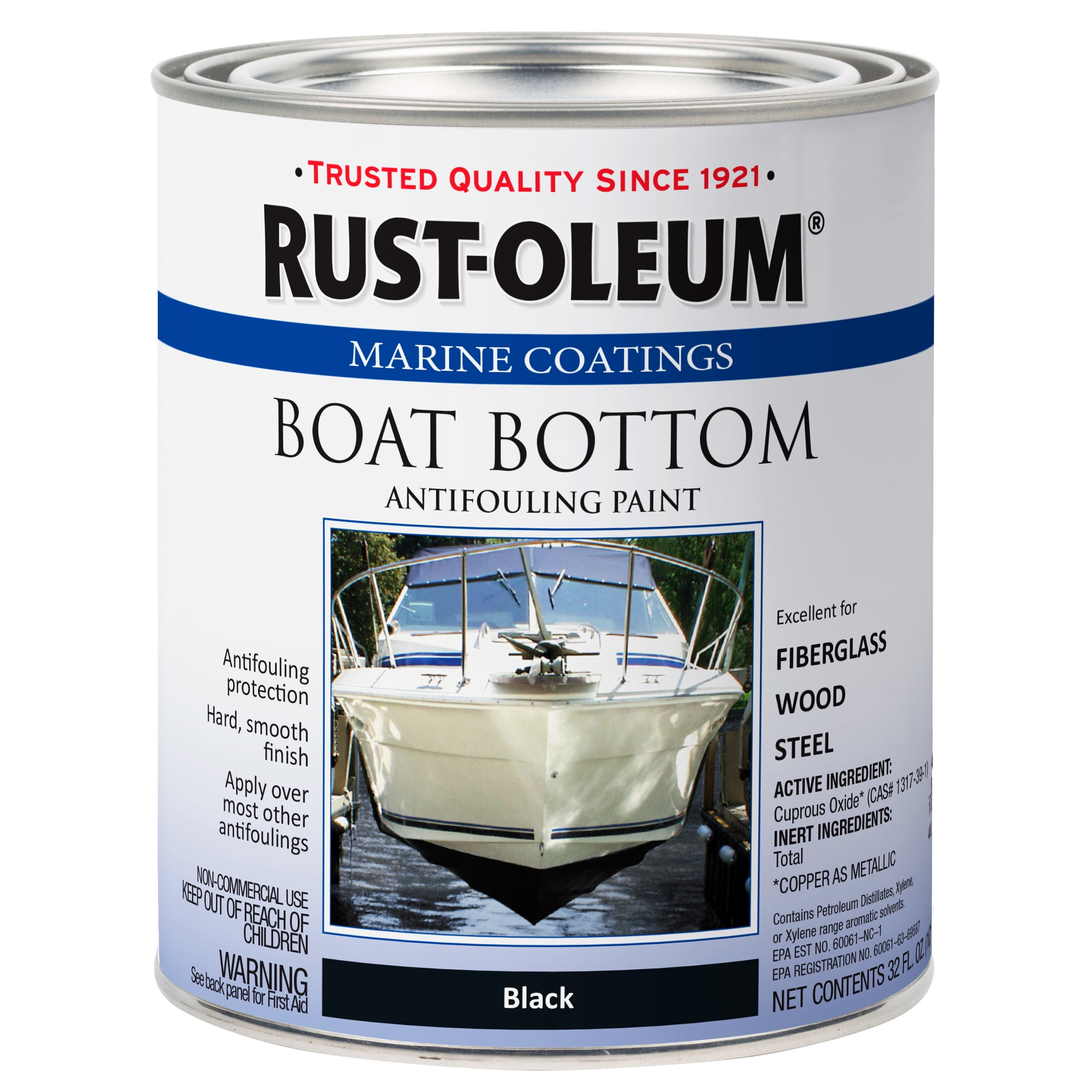 Flat Black, Rust-Oleum Marine Coatings Boat Bottom Antifouling Paint, Quart, 4 Pack Flat Black, Rust-Oleum Marine Coatings Boat Bottom Antifouling Paint, Quart, 4 Pack