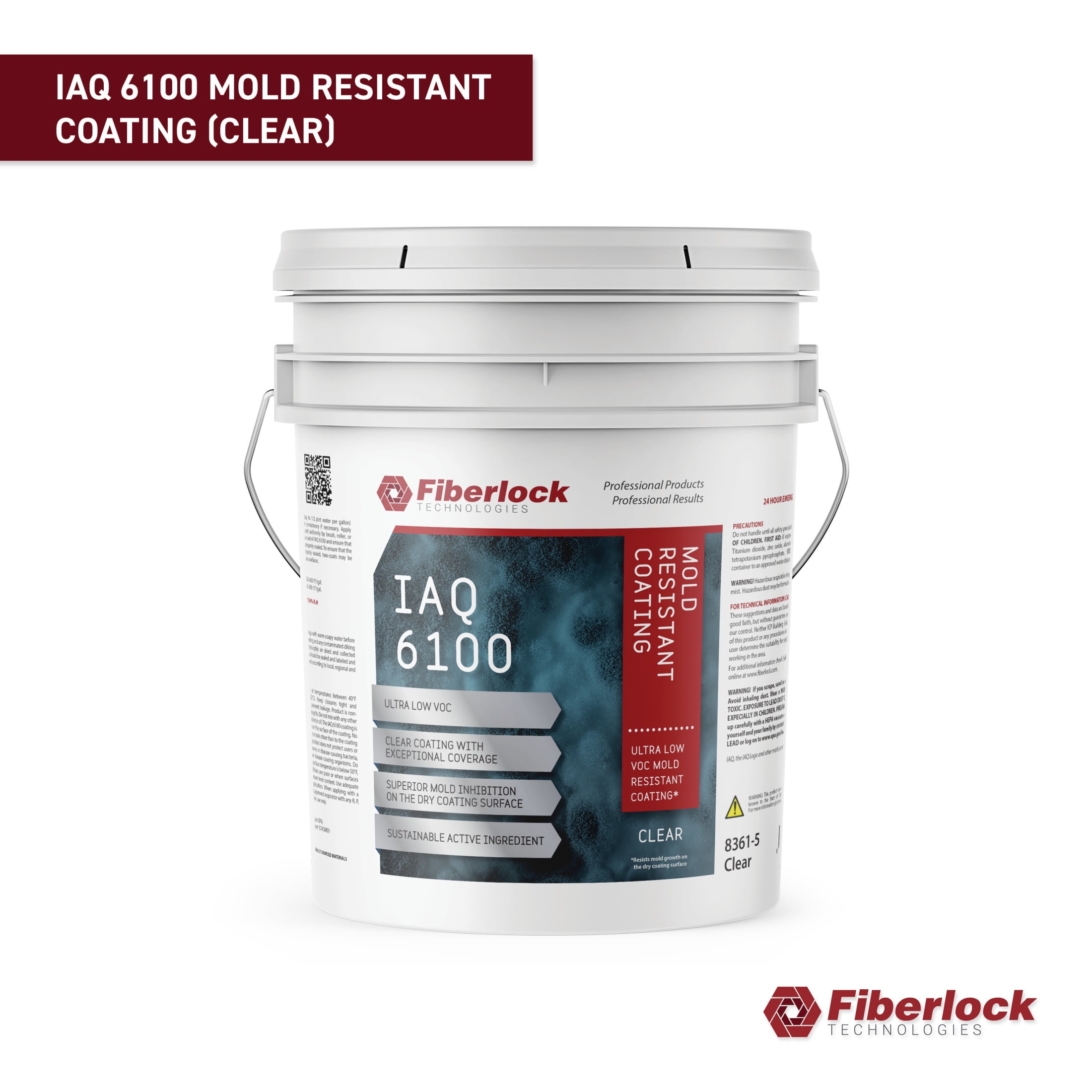 Fiberlock IAQ 6100 Heavy Duty Mold Resistant Coating, Clear, 5 Gallons Fiberlock IAQ 6100 Heavy Duty Mold Resistant Coating, Clear, 5 Gallons