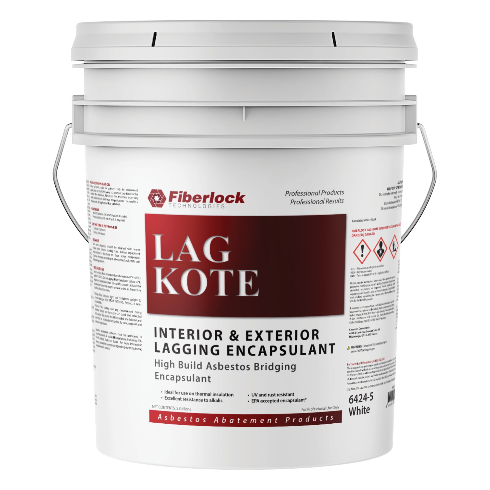 Fiberlock Lag-Kote Interior & Exterior Lagging Encapsulant, White, 5 Gallon Fiberlock Lag-Kote Interior & Exterior Lagging Encapsulant, White, 5 Gallon