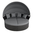 SUNCROWN 4 Piece Outdoor Round Canopy Daybed Black Wicker Patio Furniture Set with Cushions SUNCROWN 4 Piece Outdoor Round Canopy Daybed Black Wicker Patio Furniture Set with Cushions