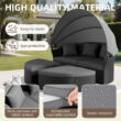 SUNCROWN 4 Piece Outdoor Round Canopy Daybed Black Wicker Patio Furniture Set with Cushions SUNCROWN 4 Piece Outdoor Round Canopy Daybed Black Wicker Patio Furniture Set with Cushions