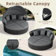 SUNCROWN 4 Piece Outdoor Round Canopy Daybed Black Wicker Patio Furniture Set with Cushions SUNCROWN 4 Piece Outdoor Round Canopy Daybed Black Wicker Patio Furniture Set with Cushions