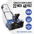Snow Joe 48V 1200W 22" Cordless Snow Blower w/ 2 x 8.0Ah Batteries and Dual Port Charger 48-volt 22-in (Battery Included) (Charger Included)