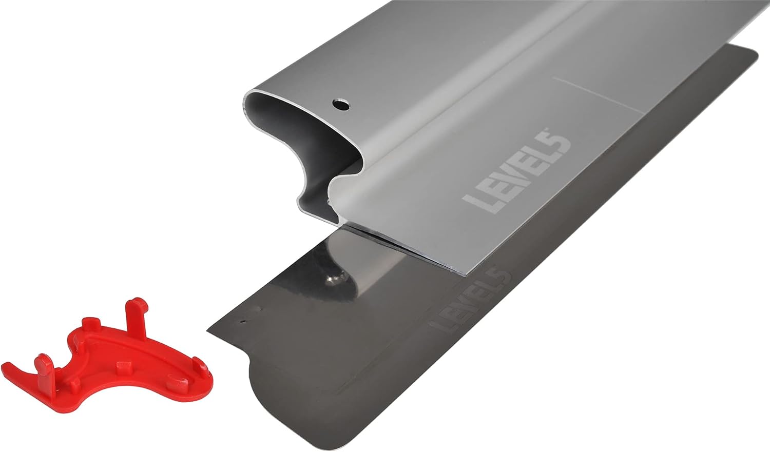 LEVEL5 Skimming Blade Set with Case LEVEL5 Skimming Blade Set with Case | 10, 16, 24, 32 Inch Skimming Blades, 37-63 Inch Extendable Handle, Compound Roller & Transport Case | for Smoothing Walls and Ceilings | 5-550